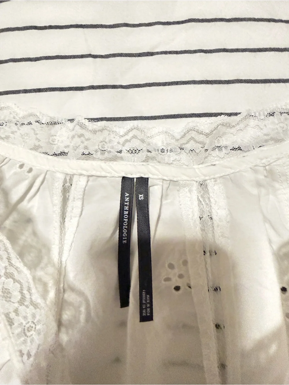 By Anthropologie Embroidered Puff-Sleeve Swing Top